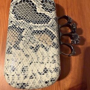 Danier Black and White Snakeskin Clutch